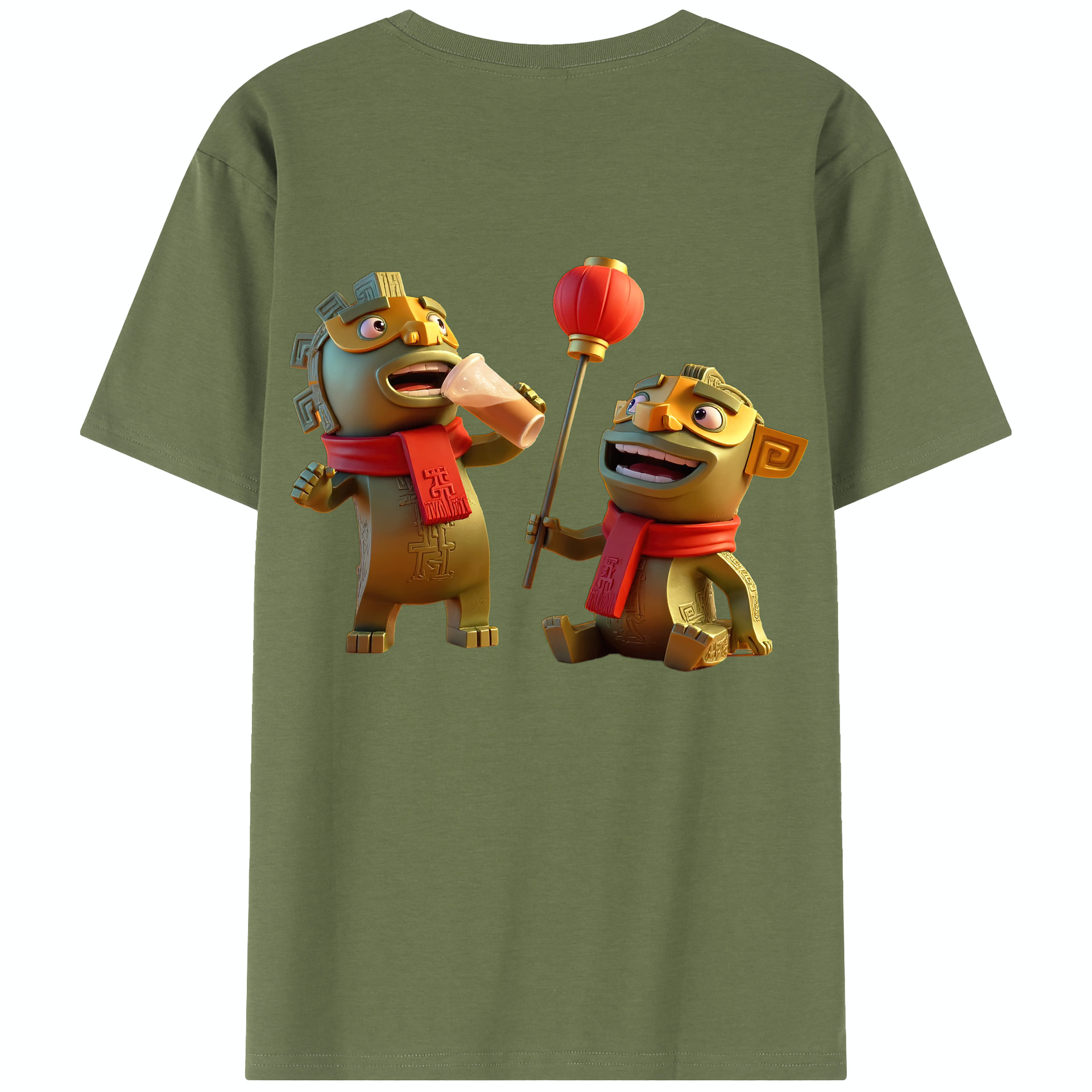（画像用） Ne Zha 2 ナタ 魔童の大暴れ 綿100％半袖Tシャツ（背面プリント）